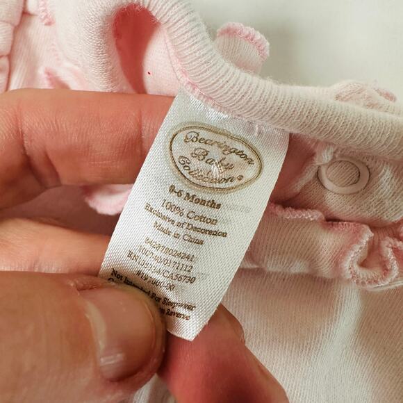 Bearington Baby Collection Spring Easter Bunny Pink Ruffle Butt Onesie - Picture 2 of 9